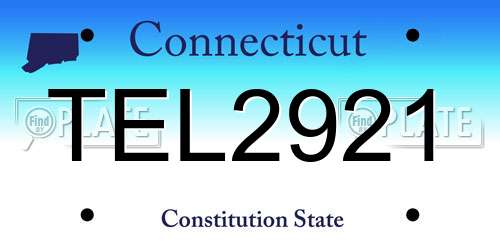TEL2921 Connecticut License Plate