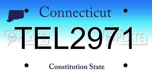 TEL2971 Connecticut License Plate
