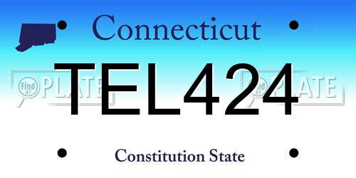 TEL424 Connecticut License Plate
