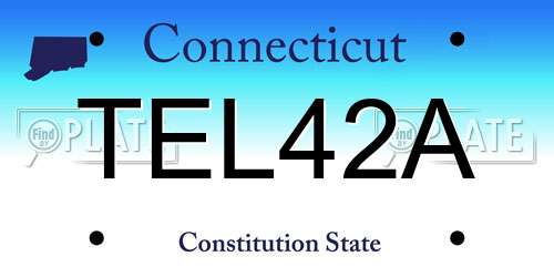 TEL42A Connecticut License Plate