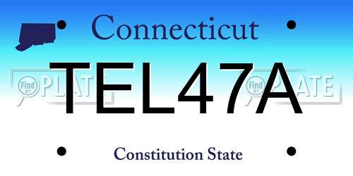 TEL47A Connecticut License Plate