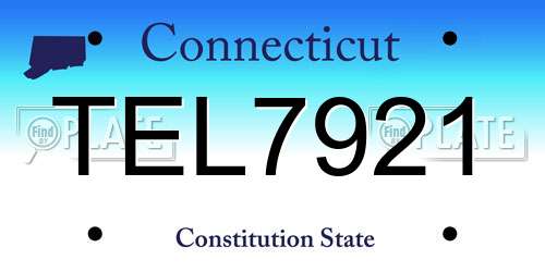 TEL7921 Connecticut License Plate