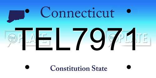 TEL7971 Connecticut License Plate