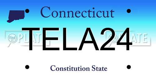 TELA24 Connecticut License Plate