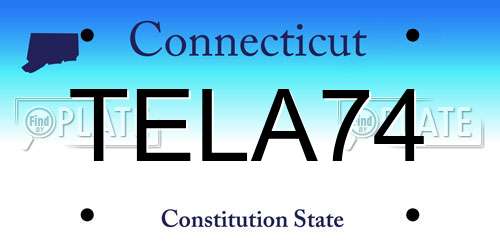 TELA74 Connecticut License Plate