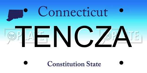 TENCZA Connecticut License Plate