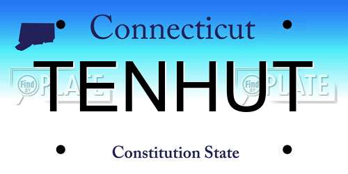 TENHUT Connecticut License Plate