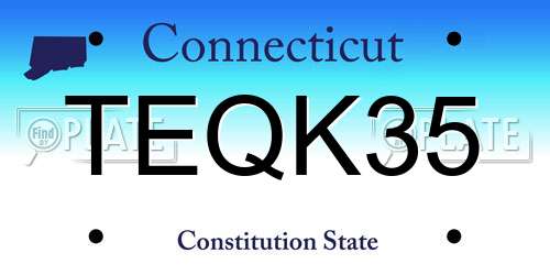 TEQK35 Connecticut License Plate
