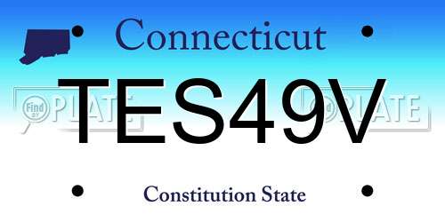 TES49V Connecticut License Plate
