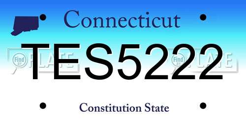 TES5222 Connecticut License Plate