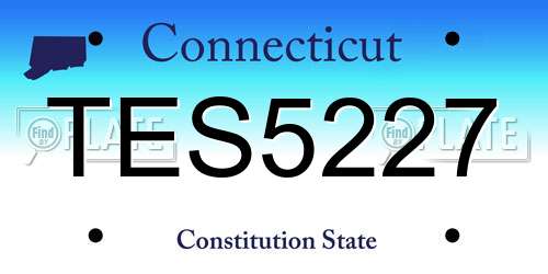 TES5227 Connecticut License Plate