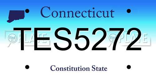 TES5272 Connecticut License Plate