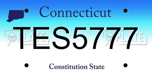 TES5777 Connecticut License Plate