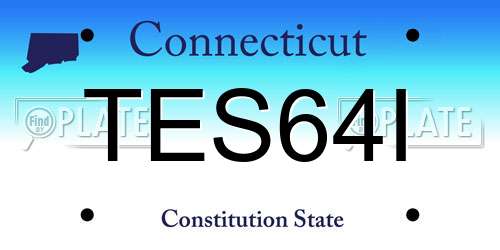TES64I Connecticut License Plate