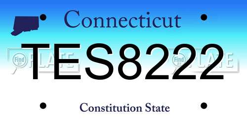 TES8222 Connecticut License Plate