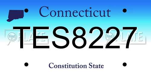 TES8227 Connecticut License Plate