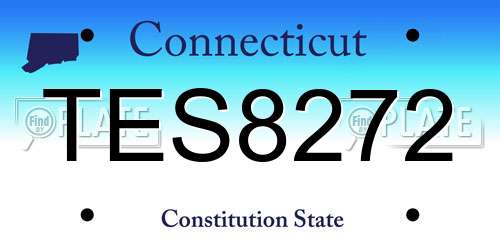 TES8272 Connecticut License Plate