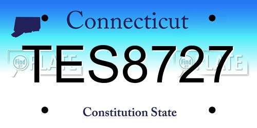 TES8727 Connecticut License Plate