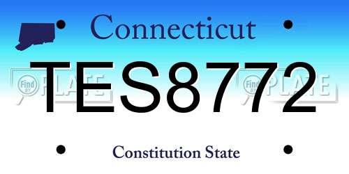 TES8772 Connecticut License Plate