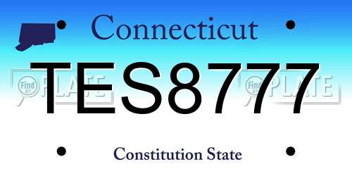 TES8777 Connecticut License Plate
