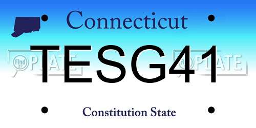 TESG41 Connecticut License Plate