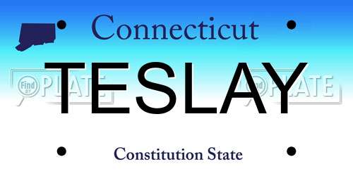 TESLAY Connecticut License Plate