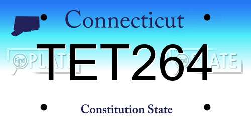 TET264 Connecticut License Plate