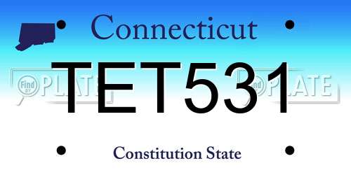 TET531 Connecticut License Plate