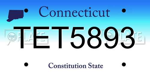 TET5893 Connecticut License Plate