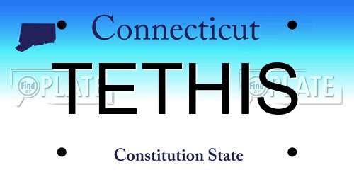 TETHIS Connecticut License Plate