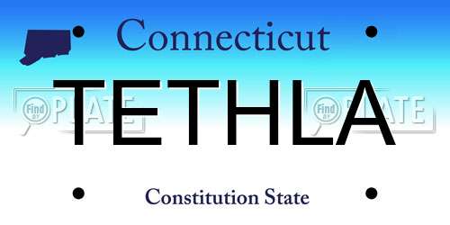 TETHLA Connecticut License Plate