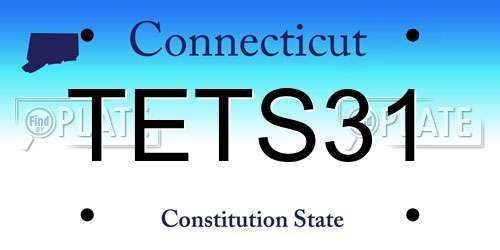TETS31 Connecticut License Plate