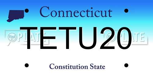 TETU20 Connecticut License Plate