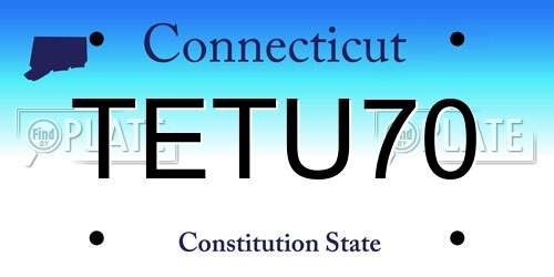 TETU70 Connecticut License Plate