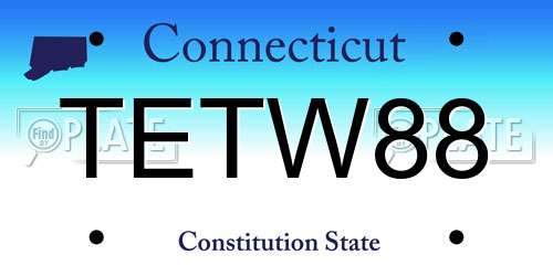 TETW88 Connecticut License Plate