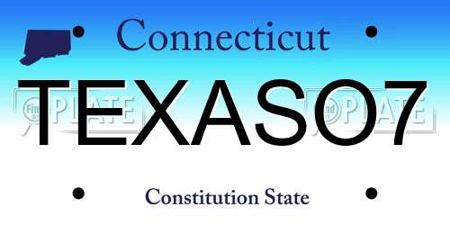 TEXASO7 Connecticut License Plate