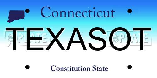 TEXASOT Connecticut License Plate