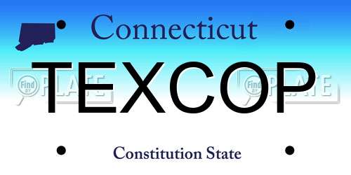TEXCOP Connecticut License Plate