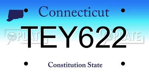 TEY622 Connecticut License Plate