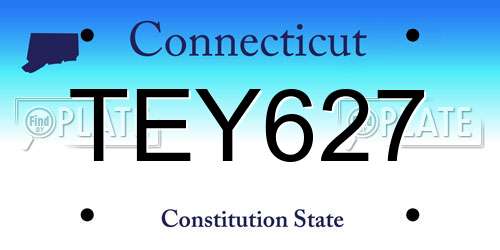 TEY627 Connecticut License Plate