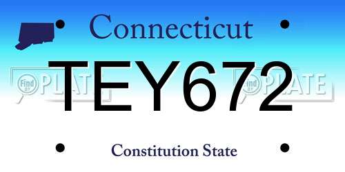 TEY672 Connecticut License Plate