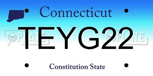 TEYG22 Connecticut License Plate