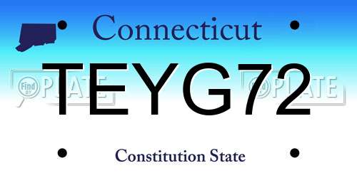 TEYG72 Connecticut License Plate