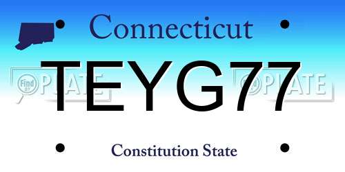 TEYG77 Connecticut License Plate