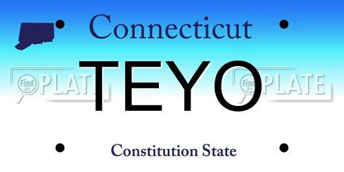 TEYO Connecticut License Plate