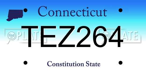 TEZ264 Connecticut License Plate