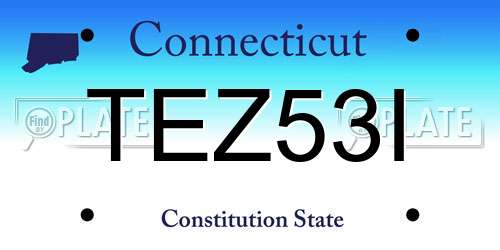 TEZ53I Connecticut License Plate