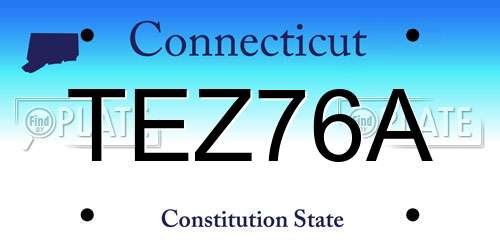 TEZ76A Connecticut License Plate