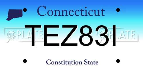 TEZ83I Connecticut License Plate