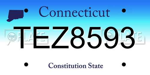 TEZ8593 Connecticut License Plate